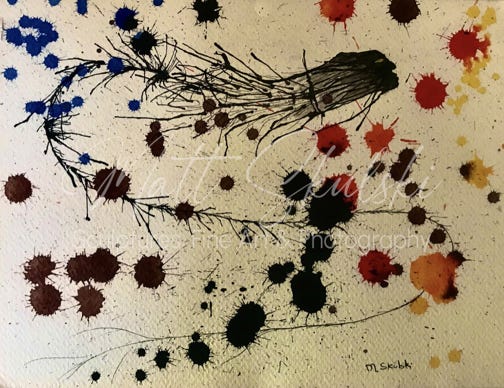 Original abstract pen and ink artwork by Matt Skulski. 