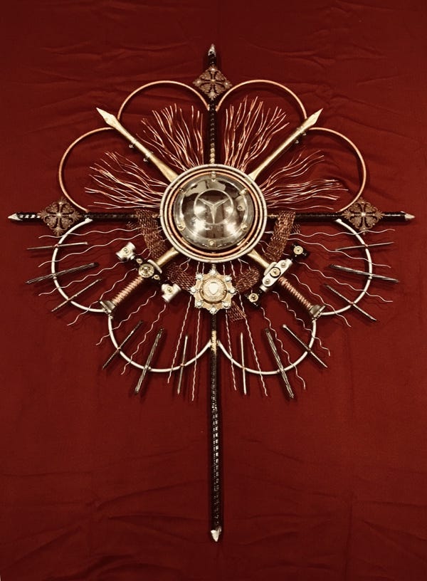 Orginal Steampunk sculpture of a coat of arms