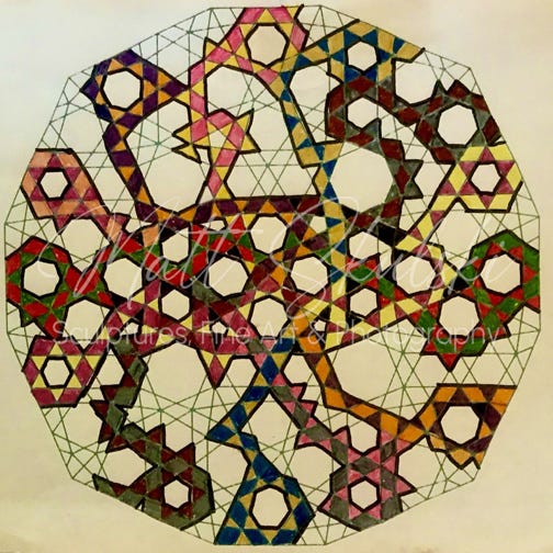 Original artwork of a color maze by Matt Skulski. 
