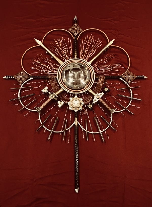 Orginal Steampunk sculpture of a coat of arms