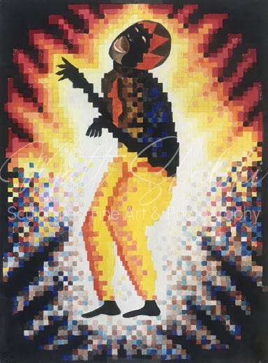Orginal reggae woman artwork by Matt Skulski. 