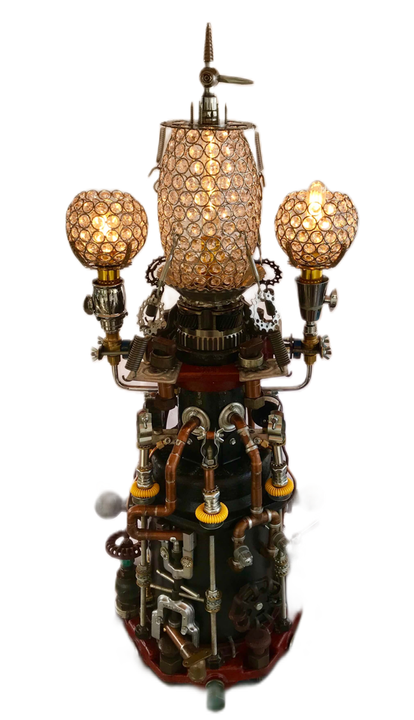 Steampunk Lamp and Sculpture